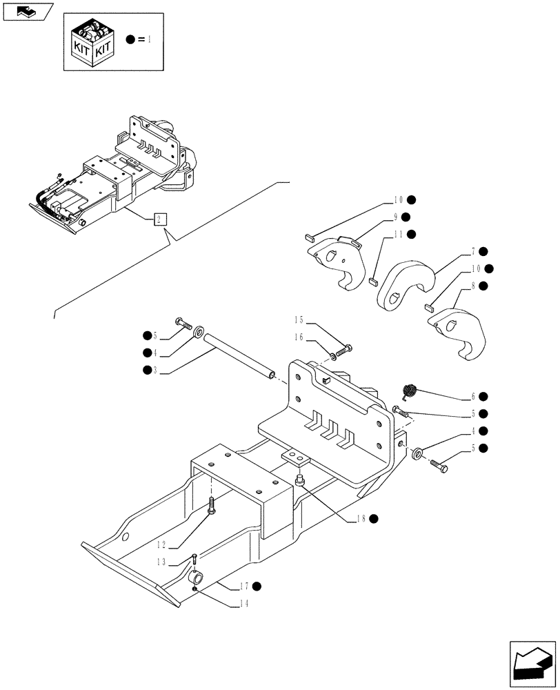 Схема запчастей Case IH PUMA 230 - (37.106.01[03]) - HYDRAULIC AUTO PICK-UP HITCH WITH DRAWBAR - BREAKDOWN (VAR.728248) (37) - HITCHES, DRAWBARS & IMPLEMENT COUPLINGS