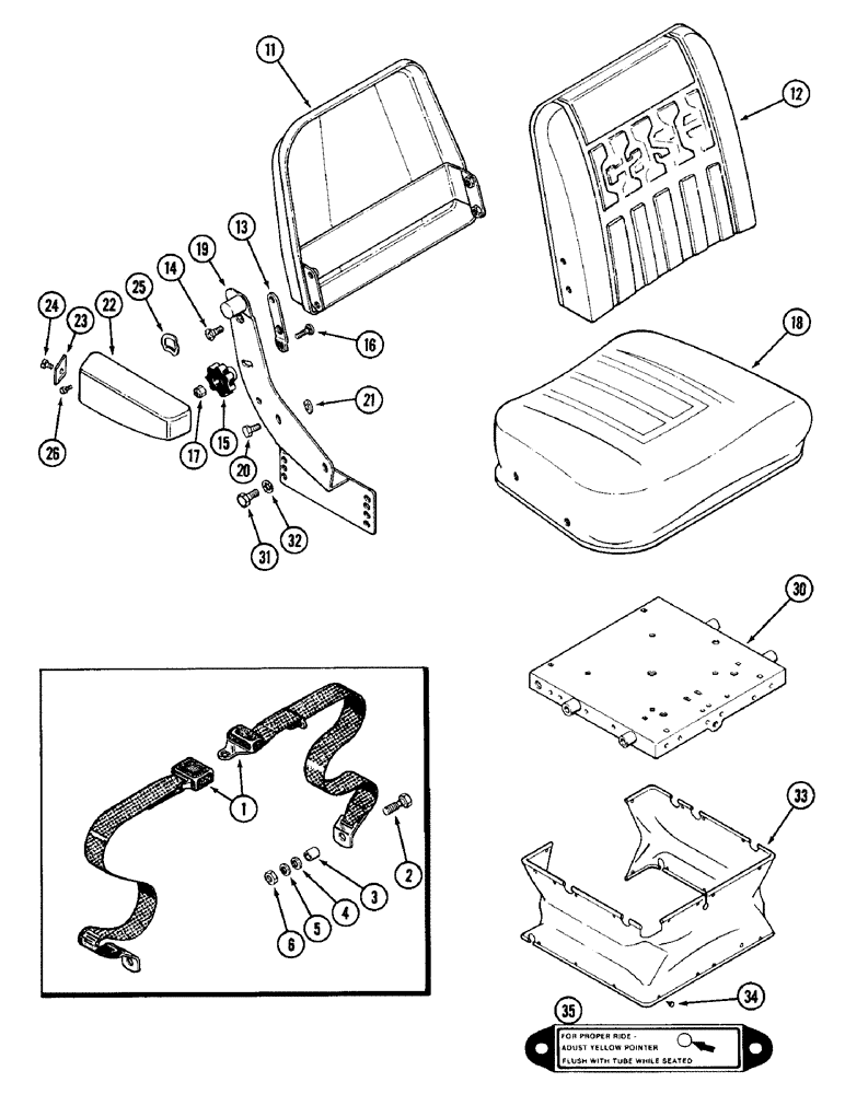 Схема запчастей Case IH 1896 - (9-364) - SEAT BELT, VINYL SEAT (09) - CHASSIS/ATTACHMENTS