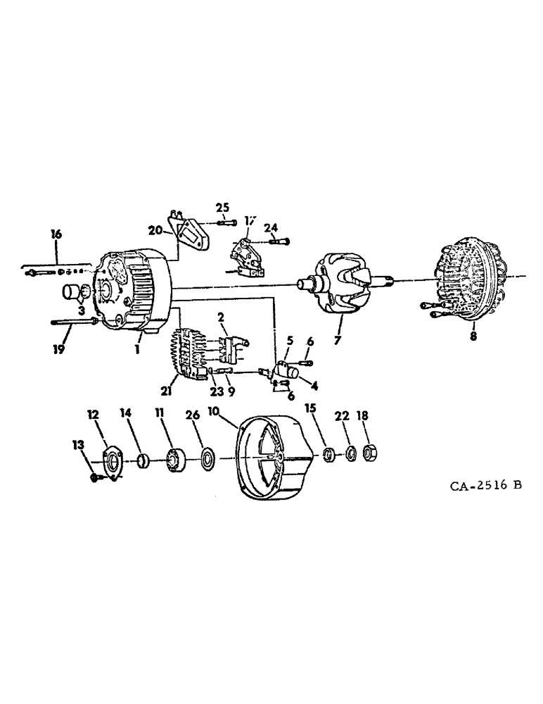 Схема запчастей Case IH 1586 - (08-03) - ELECTRICAL, ALTERNATOR-GENERATOR DELCO-REMY, WITH INTEGRAL SOLID STATE VOLTAGE REGULATOR (06) - ELECTRICAL