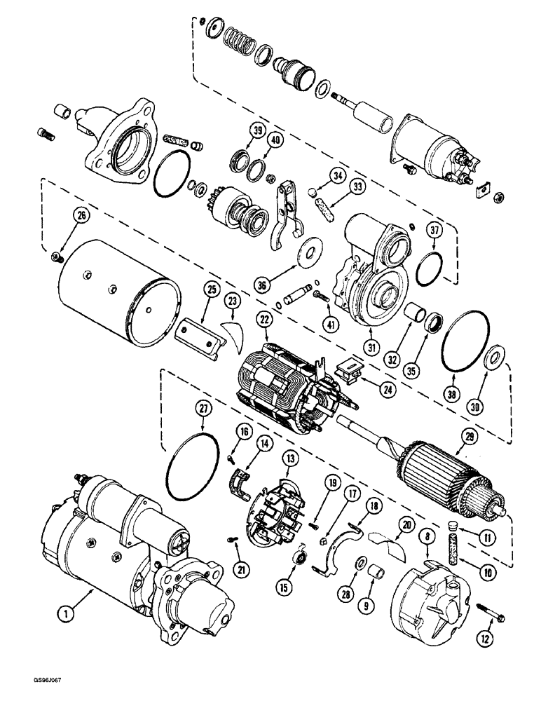 Схема запчастей Case IH 1660 - (4-62) - STARTER, HEAVY DUTY SEALED (06) - ELECTRICAL