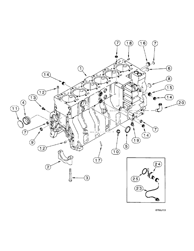 Схема запчастей Case IH 2166 - (2-43A) - CYLINDER BLOCK, 6TA-830 EMISSIONS CERTIFIED ENGINE, COMBINE P.I.N. JJC0180000 AND AFTER (01) - ENGINE