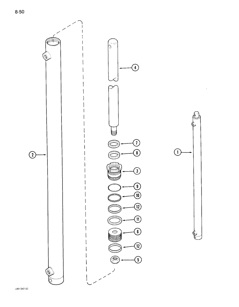 Схема запчастей Case IH 1844 - (8-50) - BASKET LIFT MASTER CYLINDER (07) - HYDRAULICS