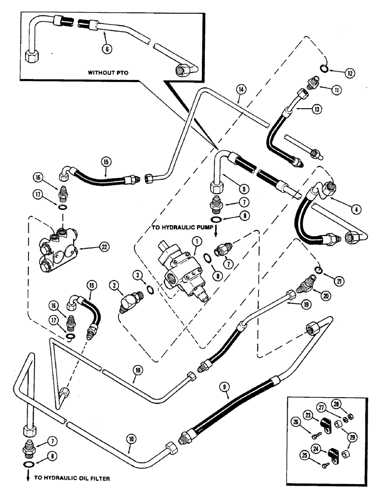 Схема запчастей Case IH 2470 - (154) - REAR HYDRAULIC STEERING (05) - STEERING