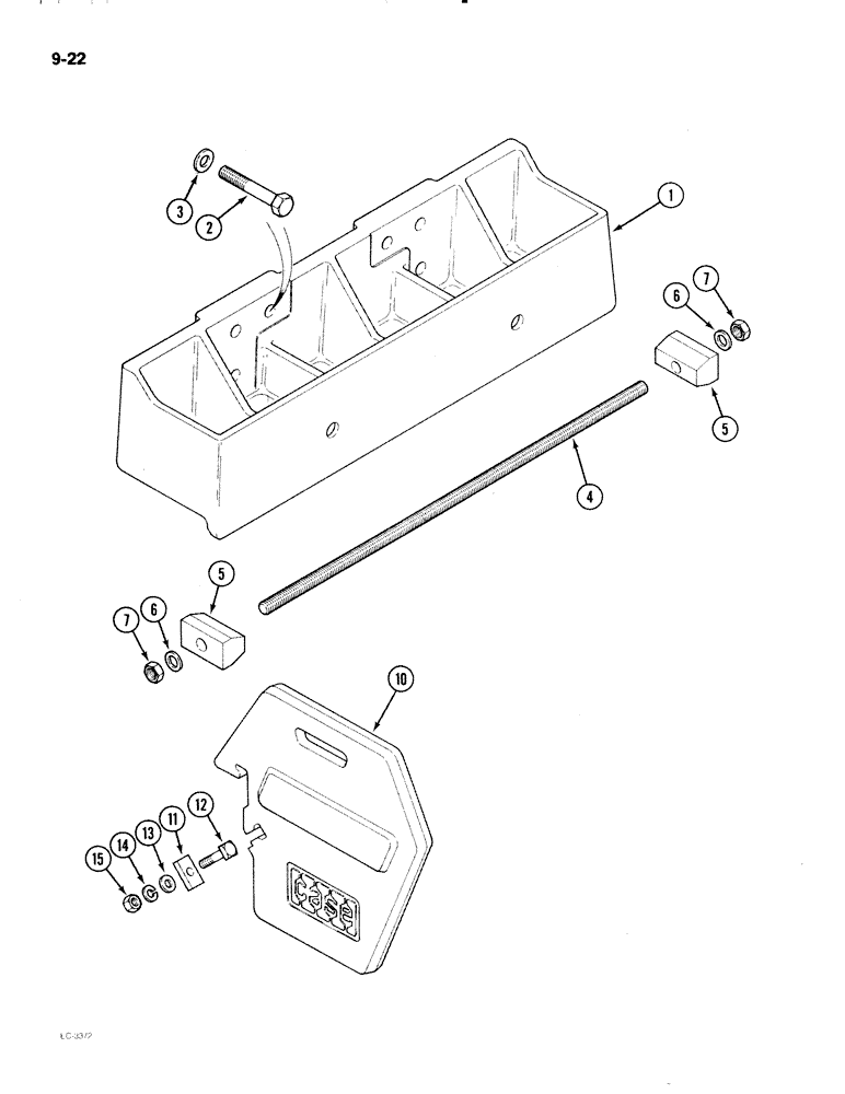 Схема запчастей Case IH 2096 - (9-022) - FRONT END WEIGHTS AND SUPPORT (09) - CHASSIS/ATTACHMENTS