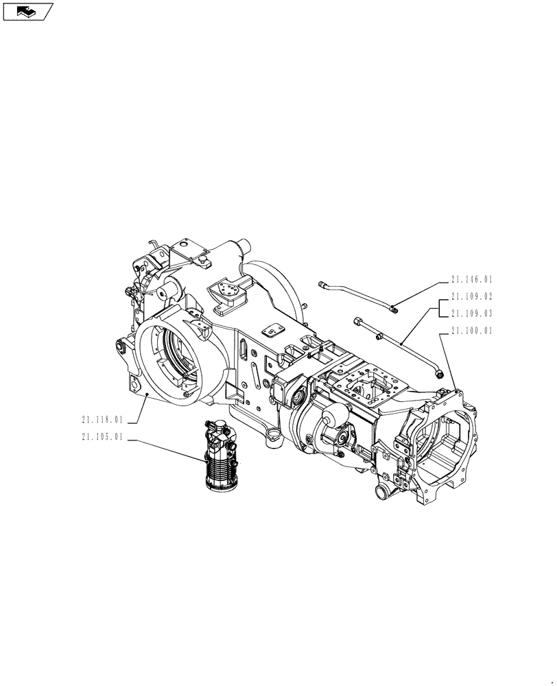 Схема запчастей Case IH PUMA 215 - (21.000.00[01]) - PICTORIAL INDEX - TRANSMISSION (21) - TRANSMISSION