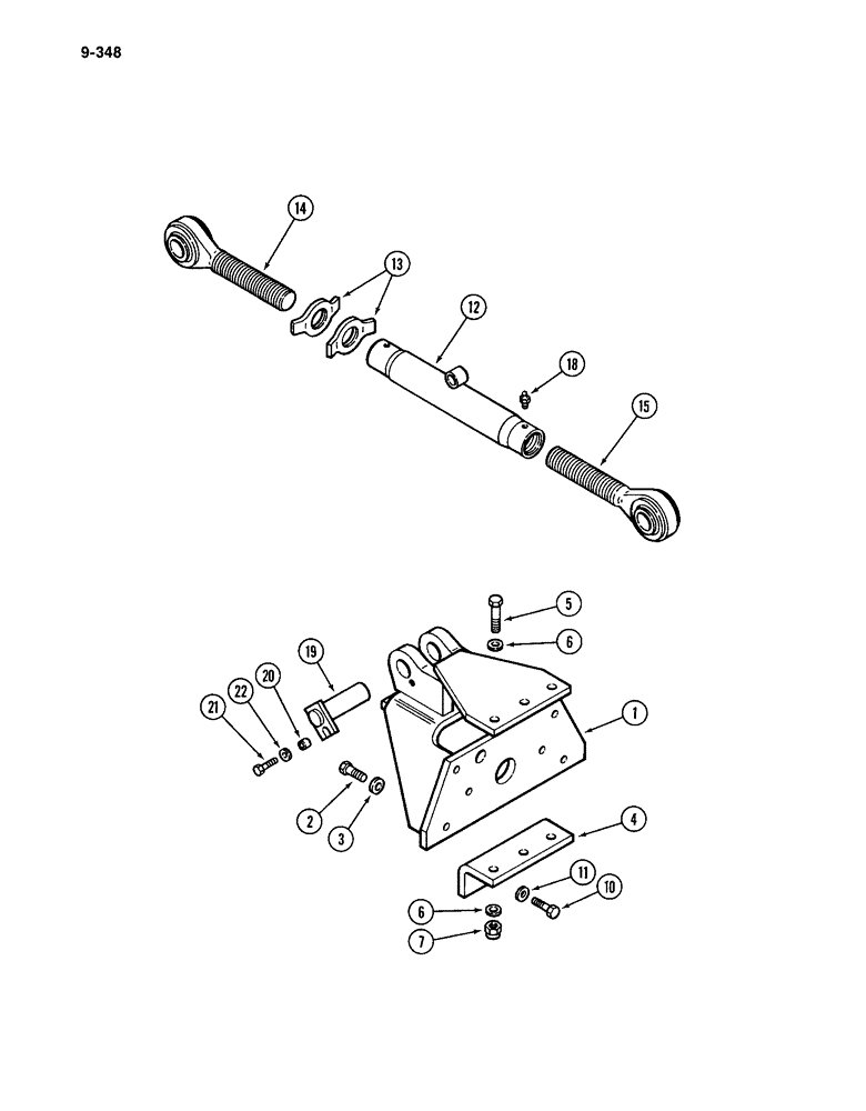 Схема запчастей Case IH 4994 - (9-348) - THREE POINT HITCH ADJUSTING TURNBUCKLE (09) - CHASSIS/ATTACHMENTS