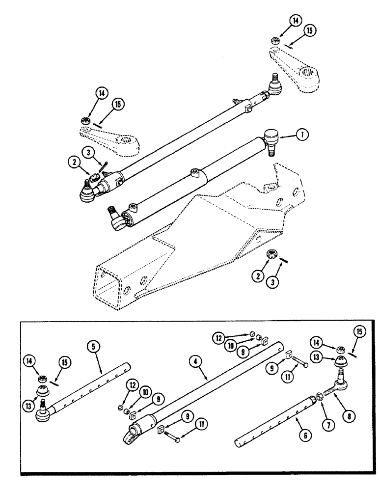 Схема запчастей Case IH 2290 - (5-210) - STEERING TIE RODS, STANDARD AND LONG AXLE WITH STANDARD WHEEL BASE (05) - STEERING