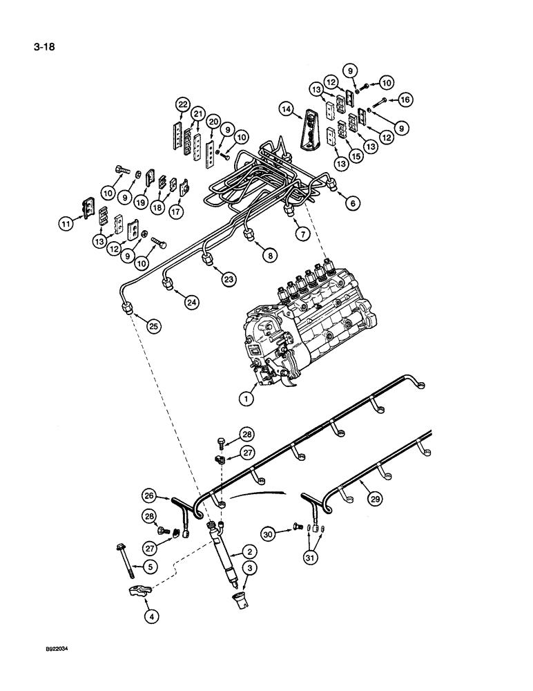 Схема запчастей Case IH 9240 - (3-018) - FUEL INJECTION SYSTEM, 6TA-830 ENGINE (03) - FUEL SYSTEM