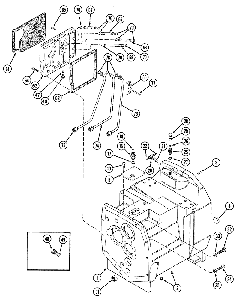 Схема запчастей Case IH 7240 - (6-002) - CLUTCH HOUSING (06) - POWER TRAIN