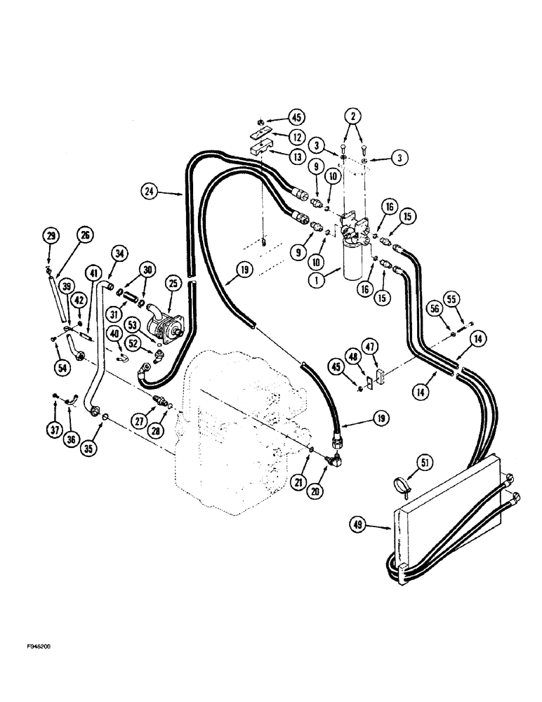 Схема запчастей Case IH 9270 - (6-079C) - TRANSMISSION LUBE TRANSMISSION TO COOLER SYNCHROSHIFT TRACTORS SERIAL NO. JEE0033501 & AFTER (06) - POWER TRAIN