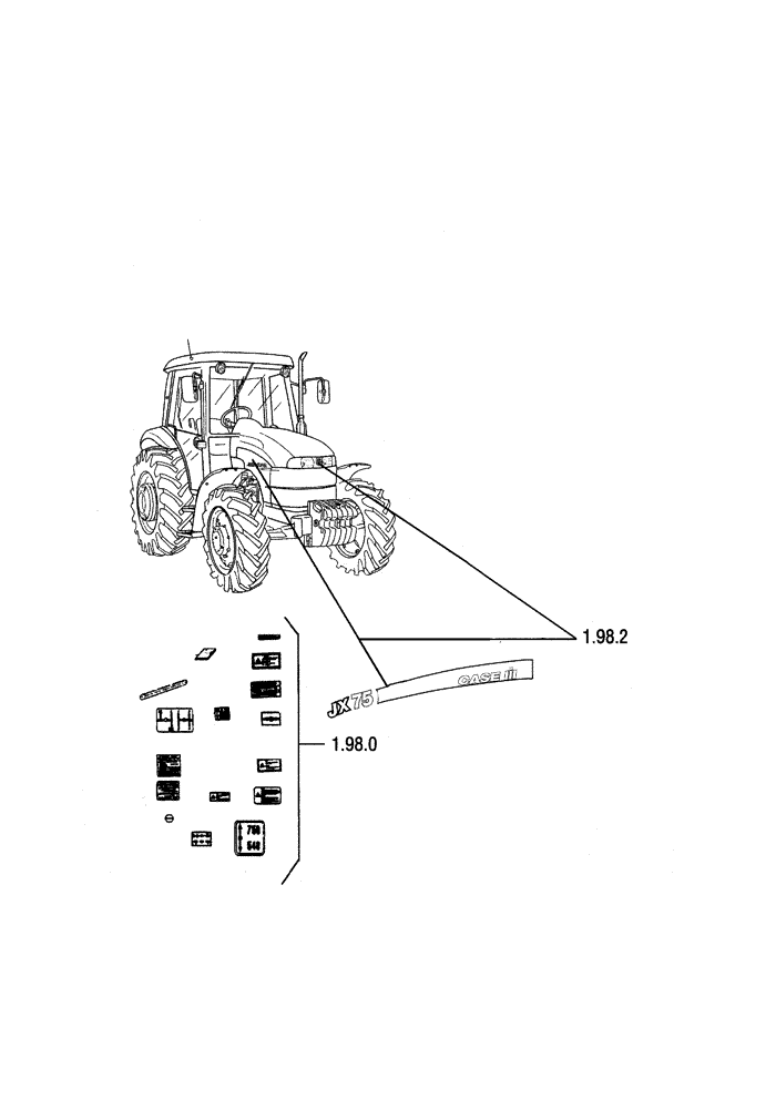 Схема запчастей Case IH JX95 - (SEC. 13) - DECALS (00) - GENERAL