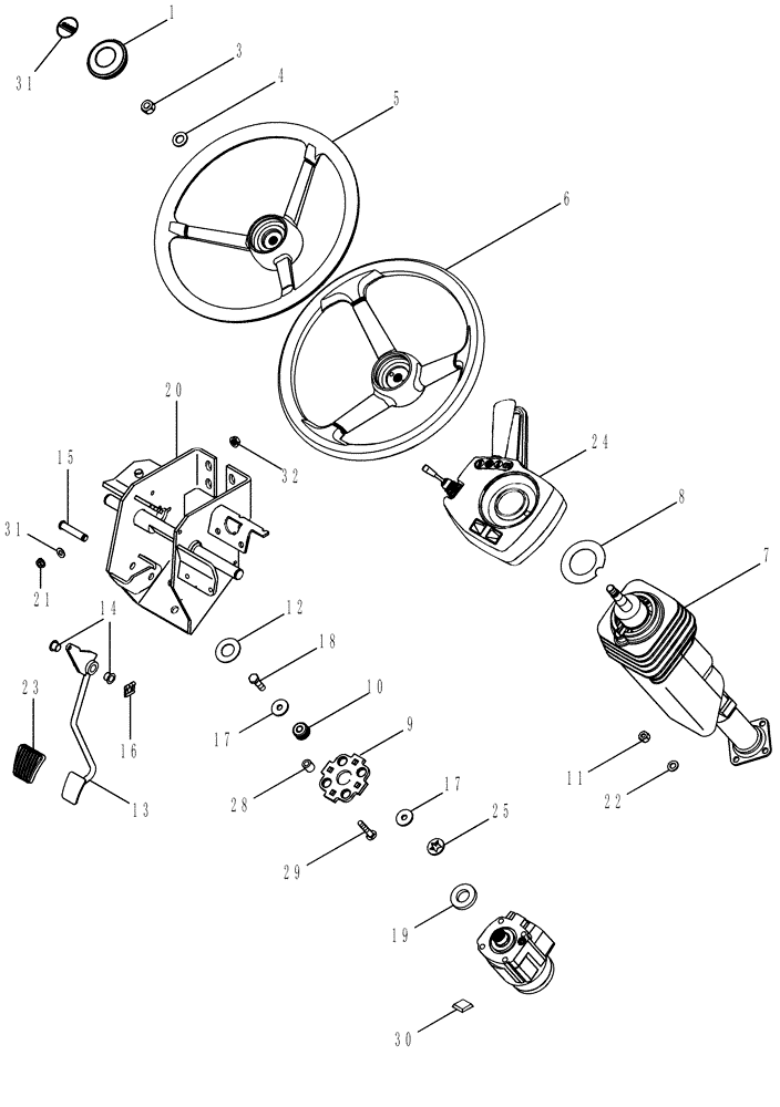 Схема запчастей Case IH MAGNUM 255 - (05-01) - STEERING WHEEL AND COLUMN (05) - STEERING