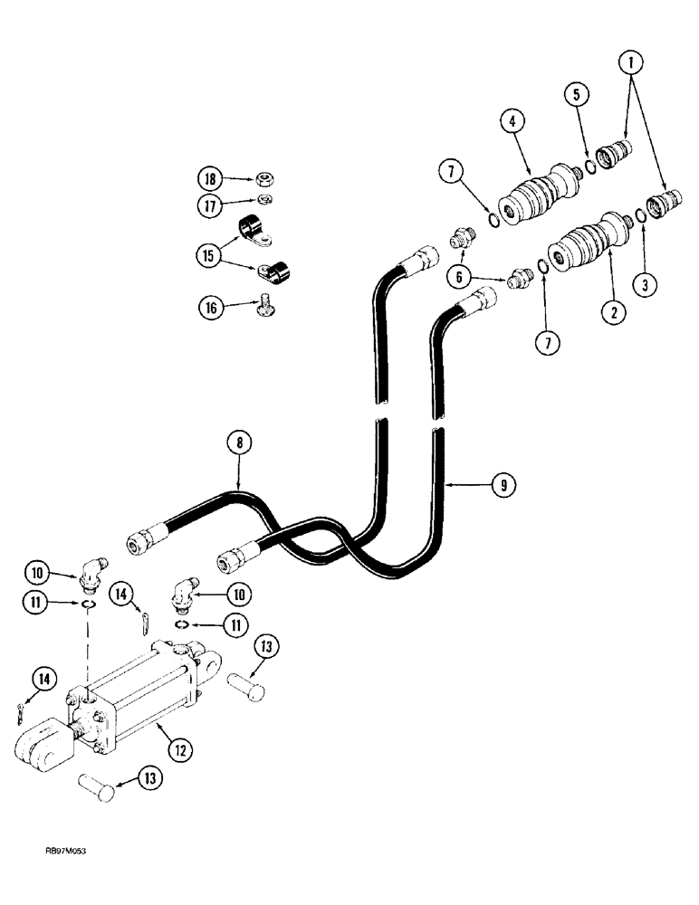 Схема запчастей Case IH 3850 - (35.100.01) - HYDRAULIC TRANSPORT SYSTEM (08) - HYDRAULICS