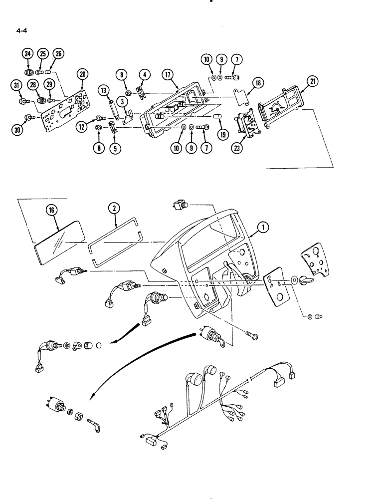 Схема запчастей Case IH 1140 - (4-04) - INSTRUMENT CLUSTER (04) - ELECTRICAL SYSTEMS