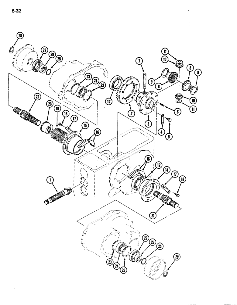 Схема запчастей Case IH 255 - (6-32) - DIFFERENTIAL (06) - POWER TRAIN