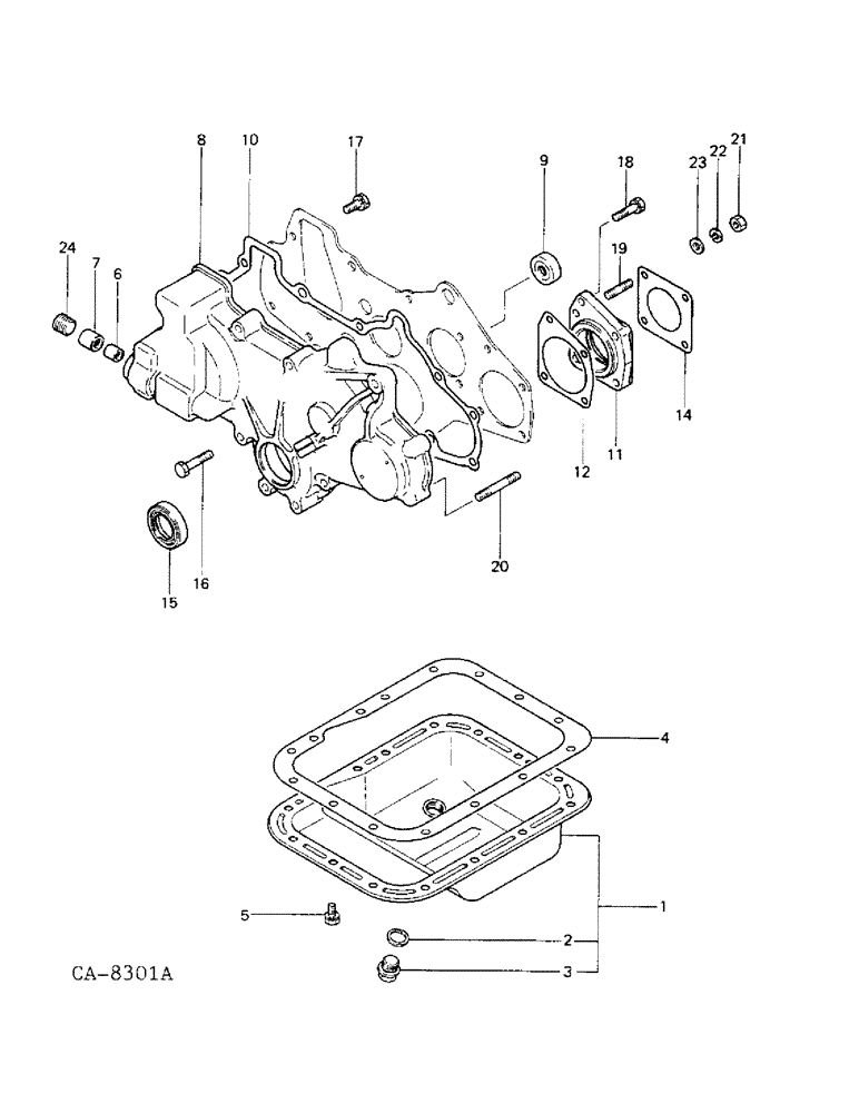 Схема запчастей Case IH 254 - (12-15) - POWER, OIL PAN AND GEAR CASE Power