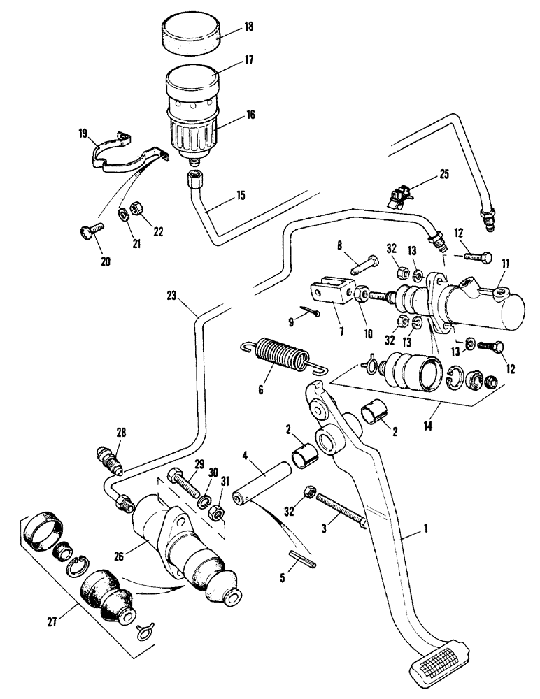 Схема запчастей Case IH 1690 - (C02-3) - TRANSMISSION CLUTCH RELEASE MECHANISM, HYDRAULIC COMPONENTS LOW PROFILE MODEL, PIN. 11211216 & AFTER (03.1) - CLUTCH