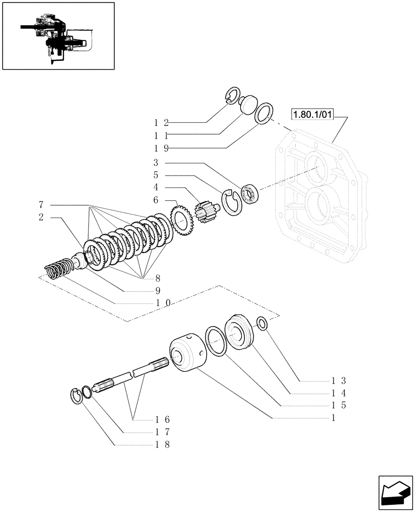 Схема запчастей Case IH JX1080U - (1.80.7/01) - (VAR.007) NA ONLY - POWER TAKEOFF - CLUTCH (07) - HYDRAULIC SYSTEM