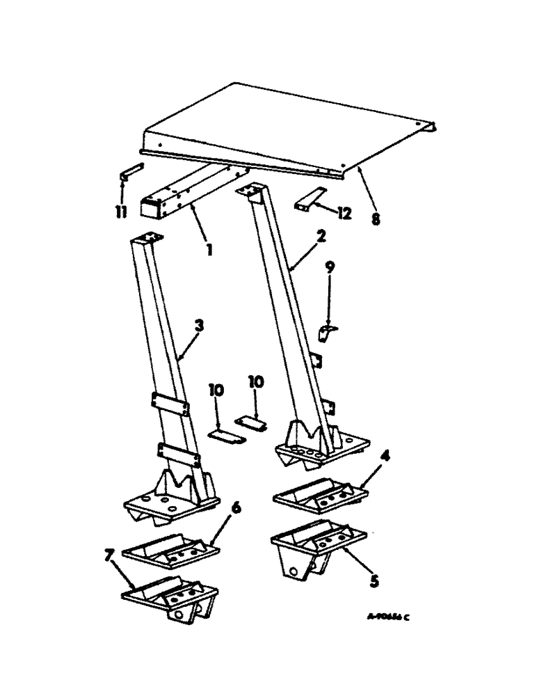 Схема запчастей Case IH 1466 - (13-58) - SUPERSTRUCTURE, PROTECTIVE FRAME, TWO POST (05) - SUPERSTRUCTURE