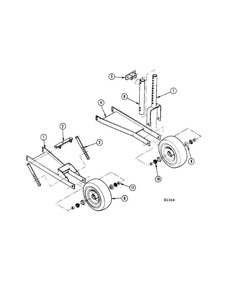 Схема запчастей Case IH 1150 - (048) - 4 INCH TO 10 INCH GAUGE WHEEL ATTACHMENT (44) - WHEELS