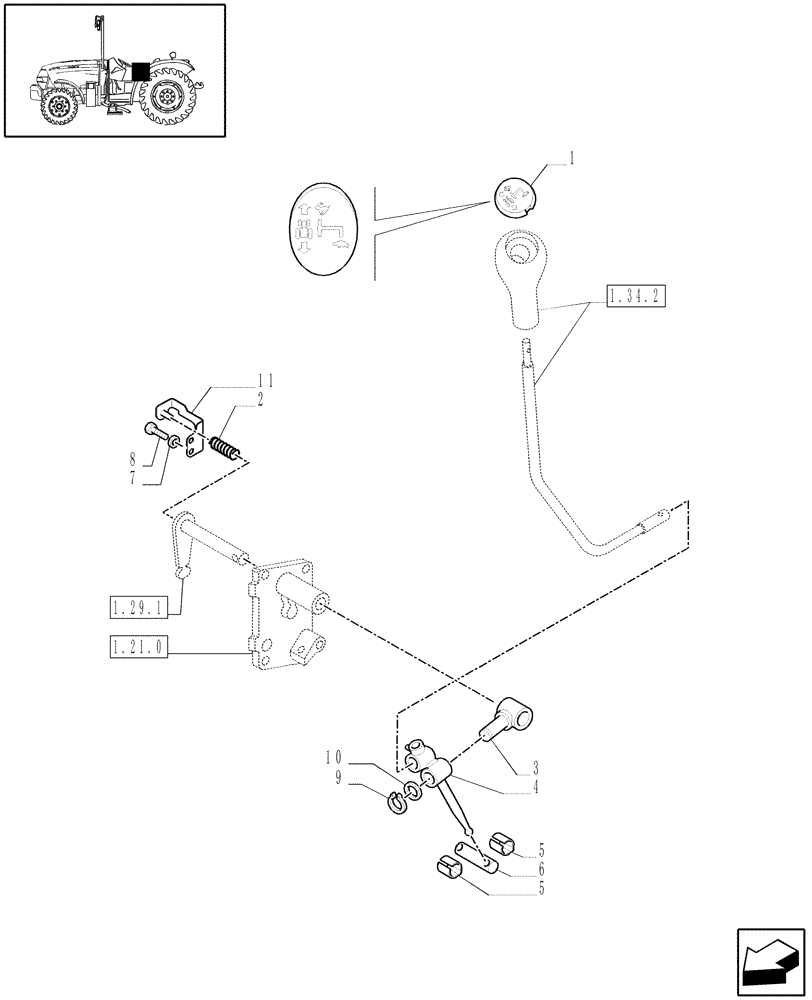 Схема запчастей Case IH JX1070N - (1.29.1/03) - (VAR.118) SPLITTER 32X16 (30KM/H) - BRACKET, HUB AND LEVER (03) - TRANSMISSION