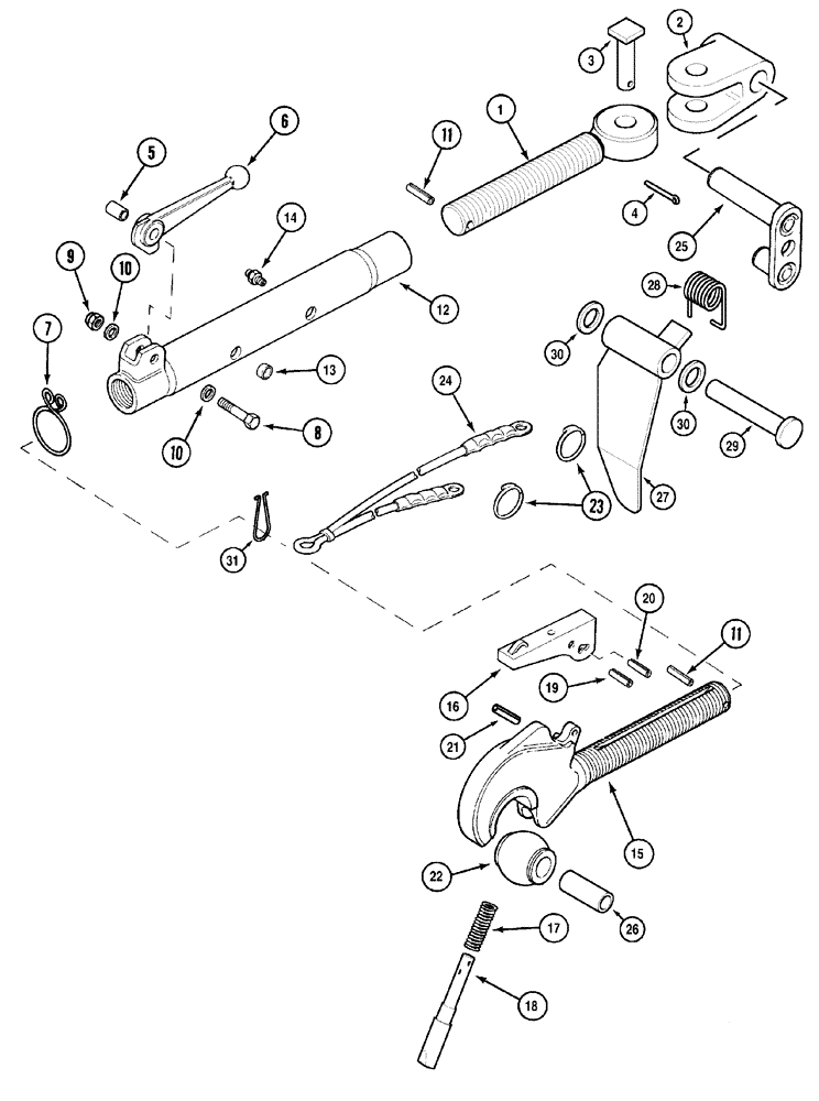 Схема запчастей Case IH MX110 - (09-64) - HITCH TOP LINK WITH CLAW END, C.B.M. (09) - CHASSIS/ATTACHMENTS