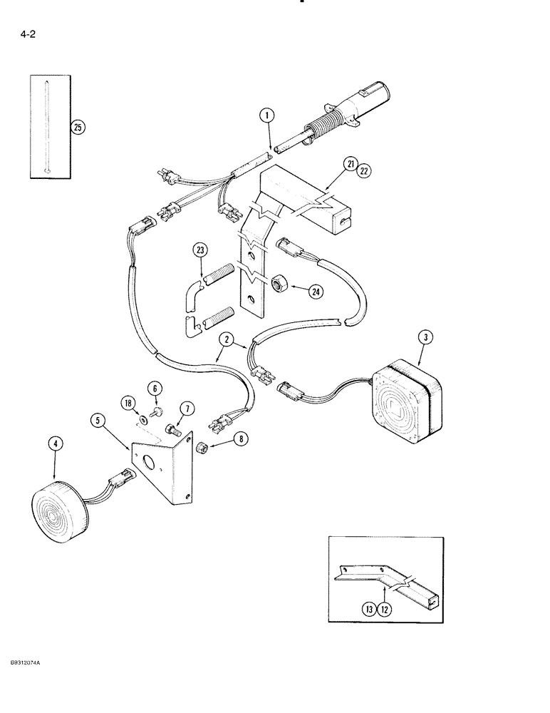 Схема запчастей Case IH 1840 - (4-2) - WIRING HARNESS AND LAMPS 