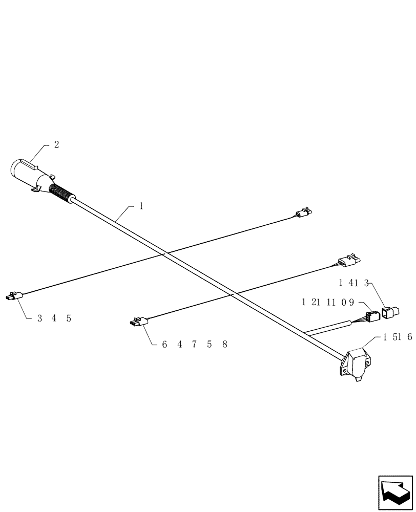 Схема запчастей Case IH 30 - (55.404.02) - LIGHTING HARNESS (55) - ELECTRICAL SYSTEMS