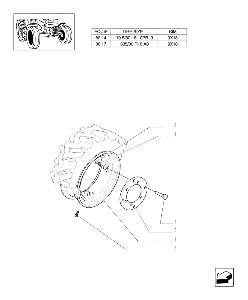 Схема запчастей Case IH JX1060C - (82.00[03]) - 4WD DRIVING WHEELS (11) - WHEELS/TRACKS