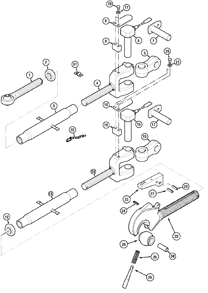 Схема запчастей Case IH CX70 - (09-61) - LINK UPPER (09) - CHASSIS/ATTACHMENTS