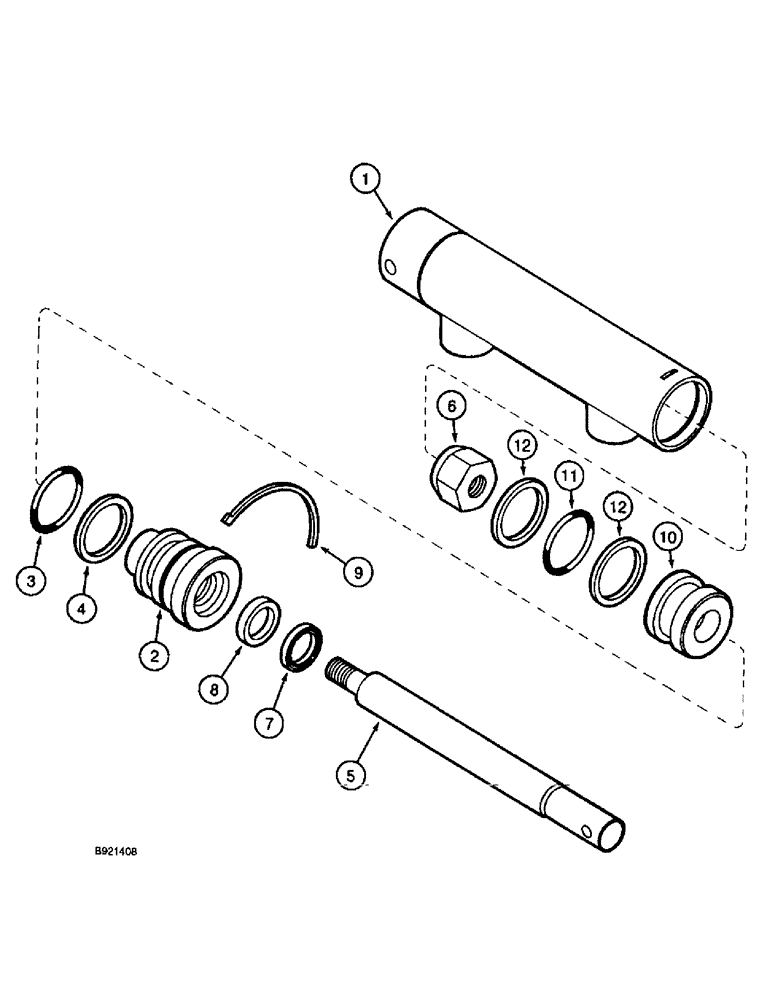 Схема запчастей Case IH 2055 - (8-46) - FAN ENGAGEMENT CYLINDER ASSEMBLY (07) - HYDRAULICS