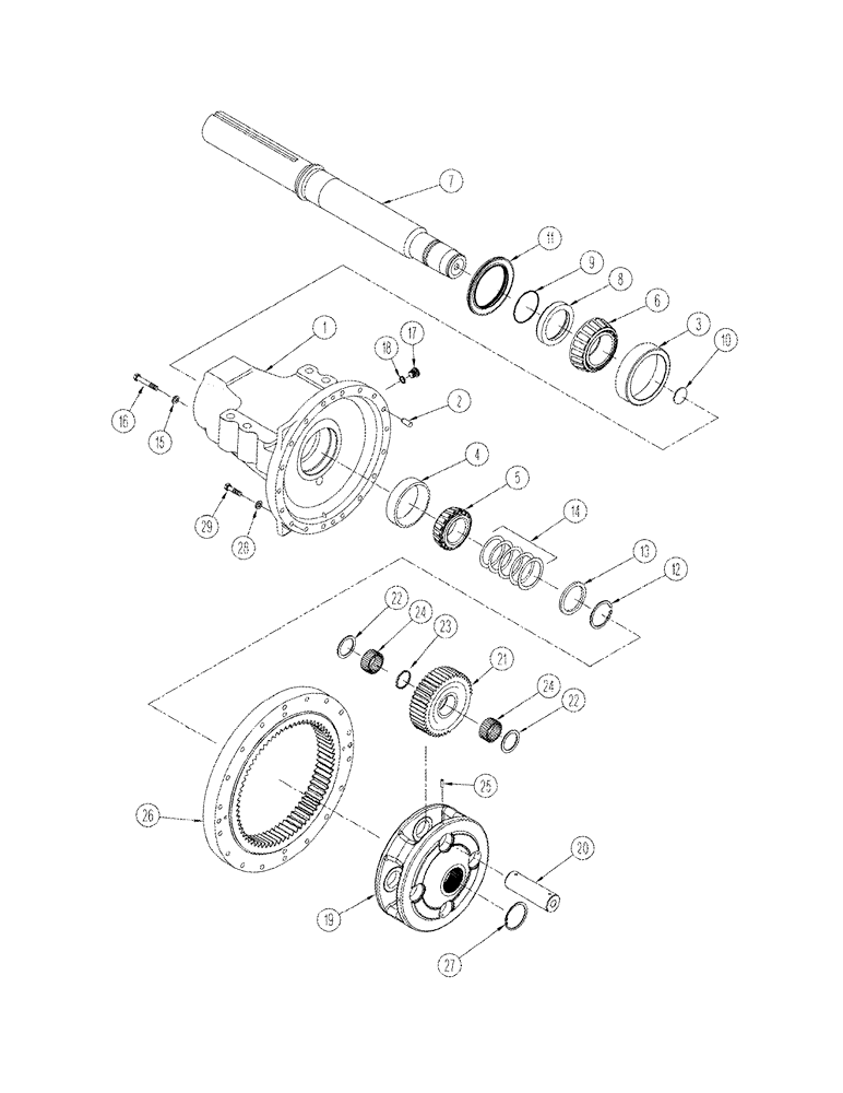 Схема запчастей Case IH STX375 - (06-51) - AXLE ASSY FINAL DRIVE STX 375 (06) - POWER TRAIN