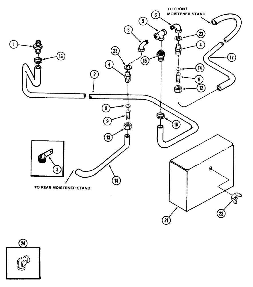 Схема запчастей Case IH 1822 - (9A-062) - WATER LINES IN DRUM (13) - PICKING SYSTEM