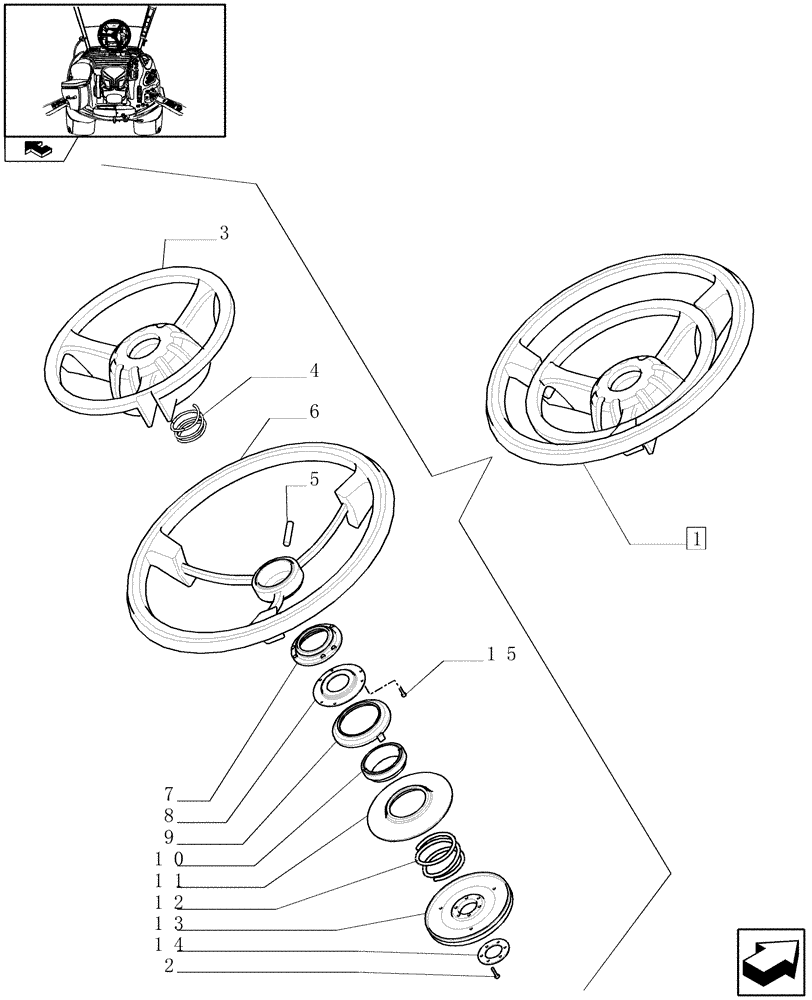 Схема запчастей Case IH MAXXUM 110 - (1.95.5/01A) - STEERING WHEEL - BREAKDOWN (10) - OPERATORS PLATFORM/CAB