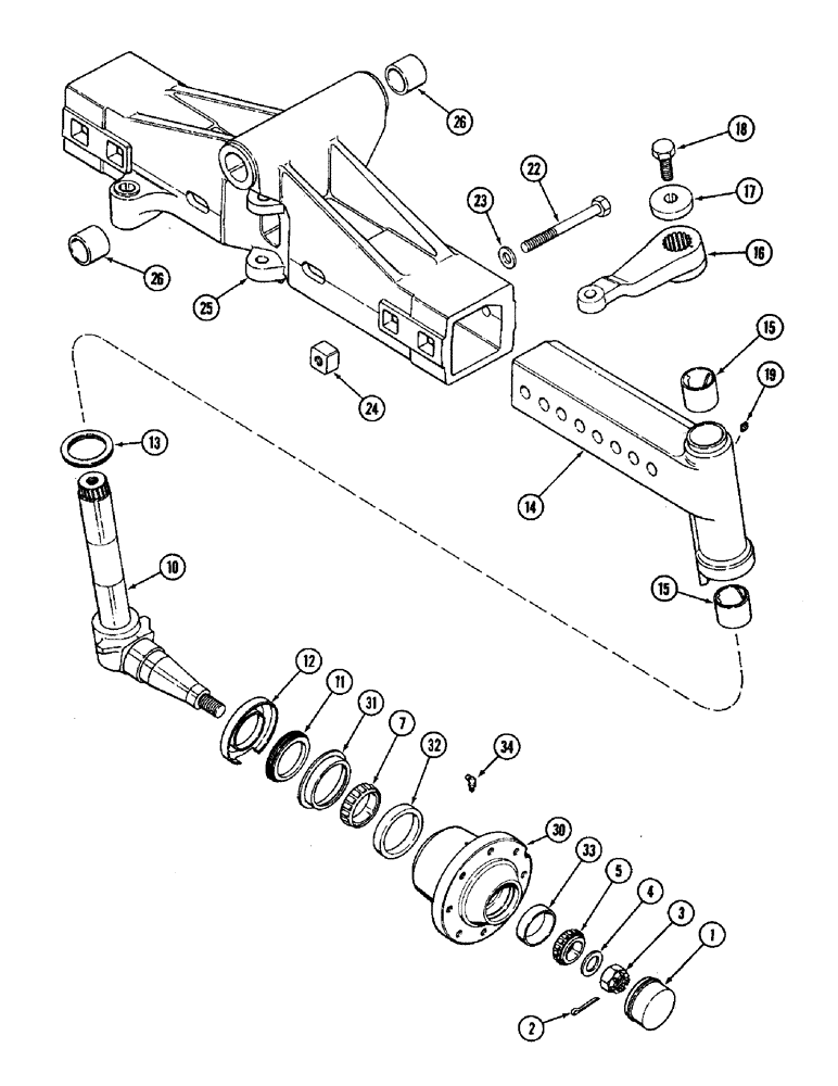 Схема запчастей Case IH 8930 - (5-022) - ADJUSTABLE FRONT AXLE, SPINDLE AND WHEEL HUB, TWO WHEEL DRIVE TRACTOR (05) - STEERING