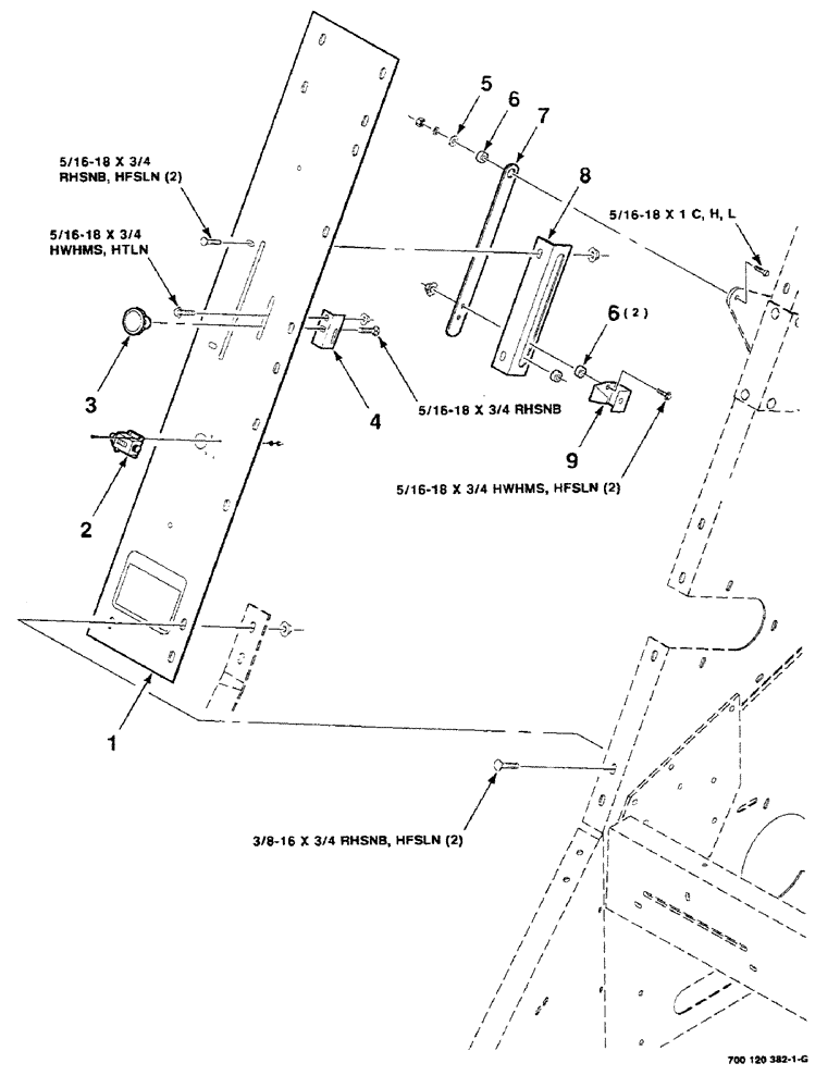 Схема запчастей Case IH 8430 - (6-04) - SHIELD AND BALE SIZE INDICATOR ASSEMBLIES (RIGHT-FRONT) (14) - BALE CHAMBER