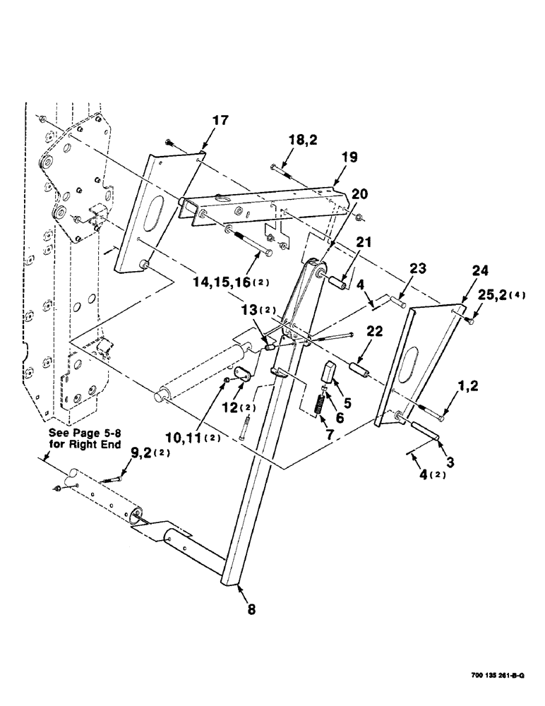 Схема запчастей Case IH 8435 - (5-10) - EJECTOR AND SUPPORT ASSEMBLIES, LEFT, SERIAL NUMBER CFH0124401 AND LATER (16) - BALE EJECTOR