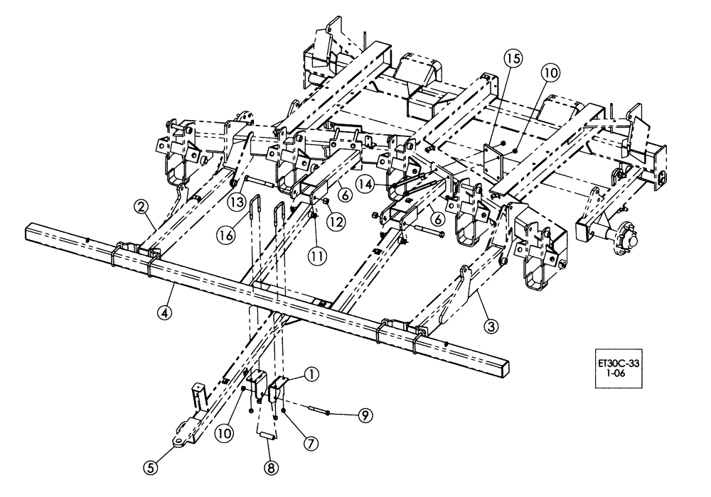 Схема запчастей Case IH 730C - (39.110.02) - REAR HITCH 5 - SHANK (09) - CHASSIS/ATTACHMENTS