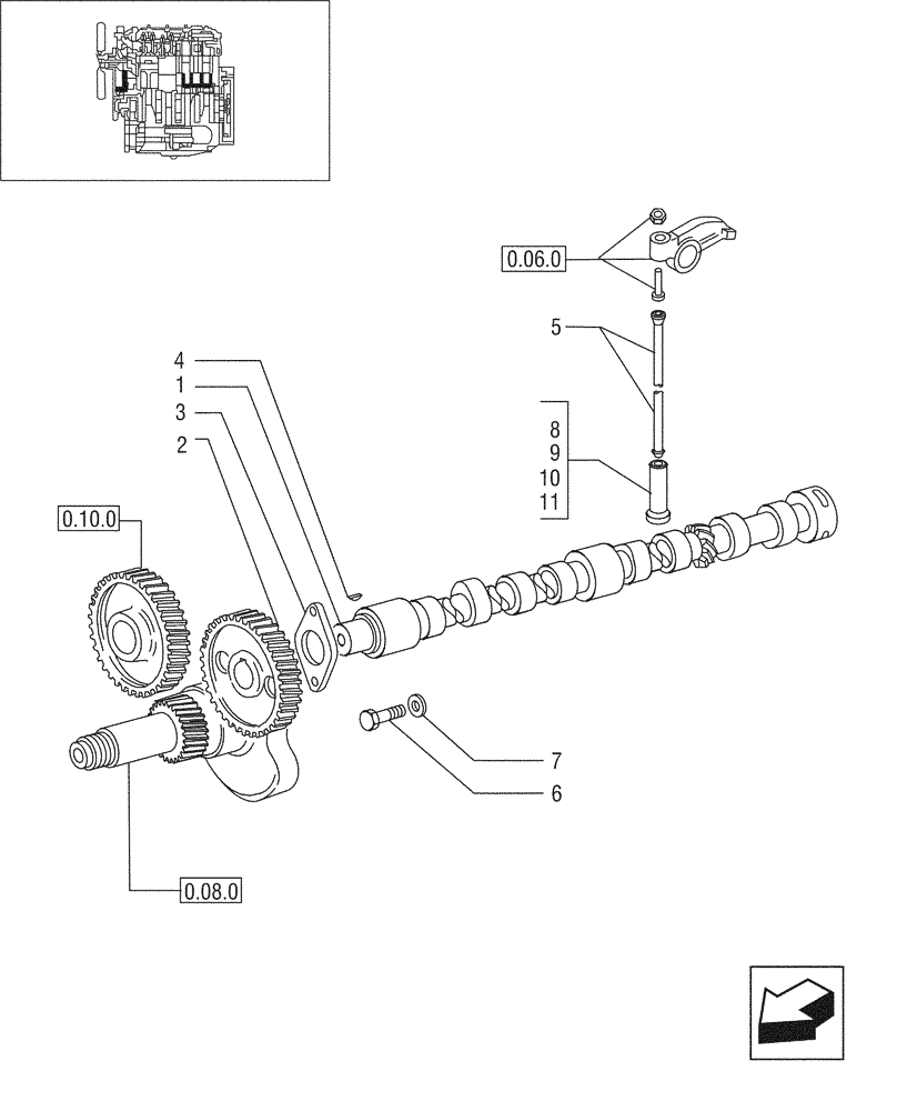 Схема запчастей Case IH JX95 - (0.12.0/03[02]) - CAMSHAFT - TIMING CONTROL - TIER 1 ENGINE (01) - ENGINE