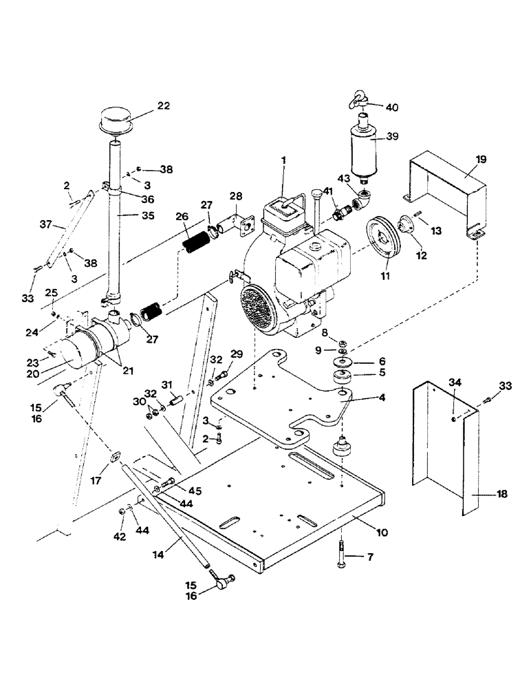 Схема запчастей Case IH 1802 - (36) - MODEL AS1002 ENGINE MOUNTING 