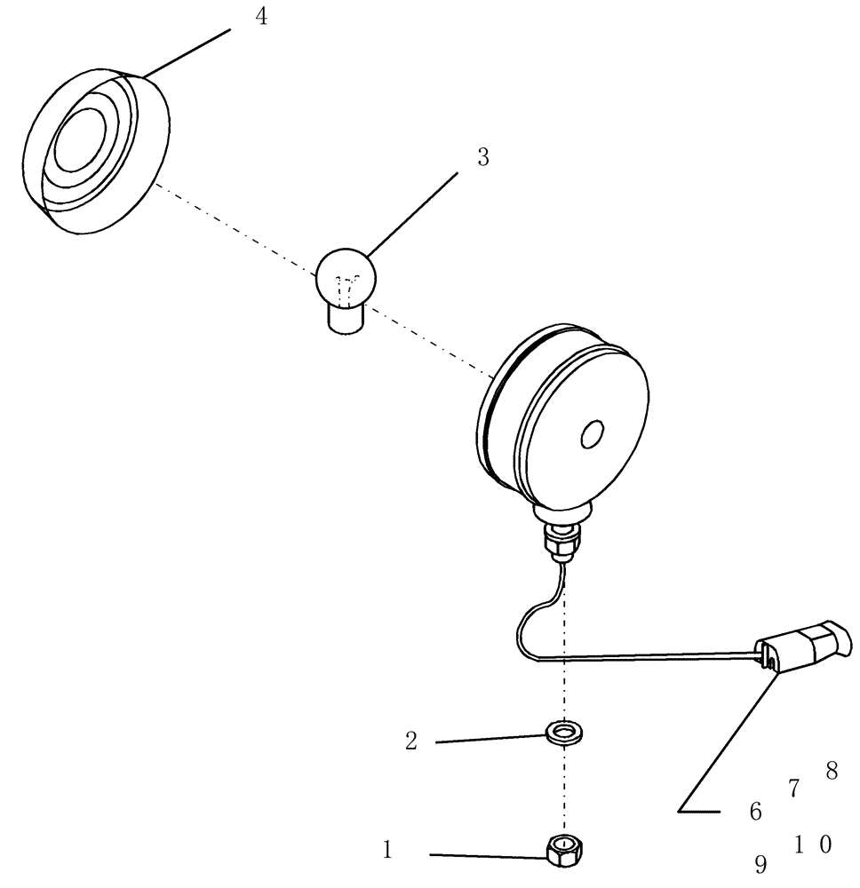 Схема запчастей Case IH 40 - (55.404.03) - WARNING LIGHT ASSEMBLY (55) - ELECTRICAL SYSTEMS