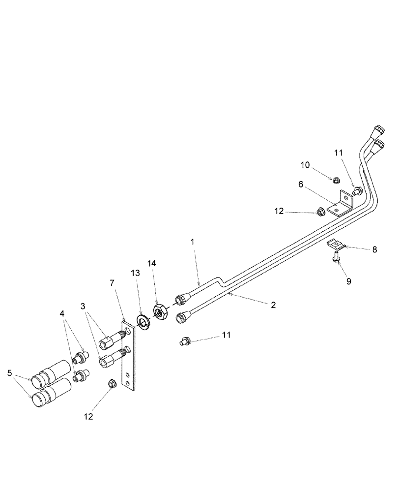 Схема запчастей Case IH DX25E - (07.07) - HYDRAULIC TUBING FOR FRONT MOUNTED COUPLERS - 718447006 (07) - HYDRAULIC SYSTEM