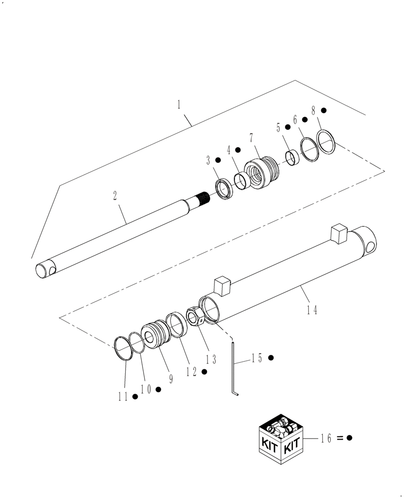 Схема запчастей Case IH BH102 - (001.01) - CYLINDER ASSEMBLY - STABILIZER (35) - HYDRAULIC SYSTEMS