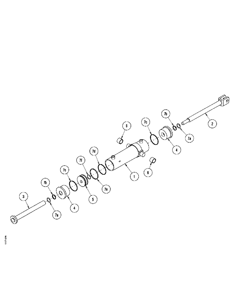 Схема запчастей Case IH SDX30 - (2.030.1) - SUBBAR CYLINDER ASSEMBLY, 435893A1, 4.00 INCH BORE X 12 INCH STROKE (07) - HYDRAULICS