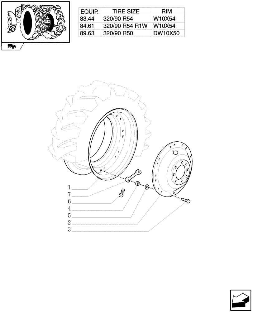 Схема запчастей Case IH PUMA 115 - (83.00[02]) - DRIVE WHEELS (11) - WHEELS/TRACKS