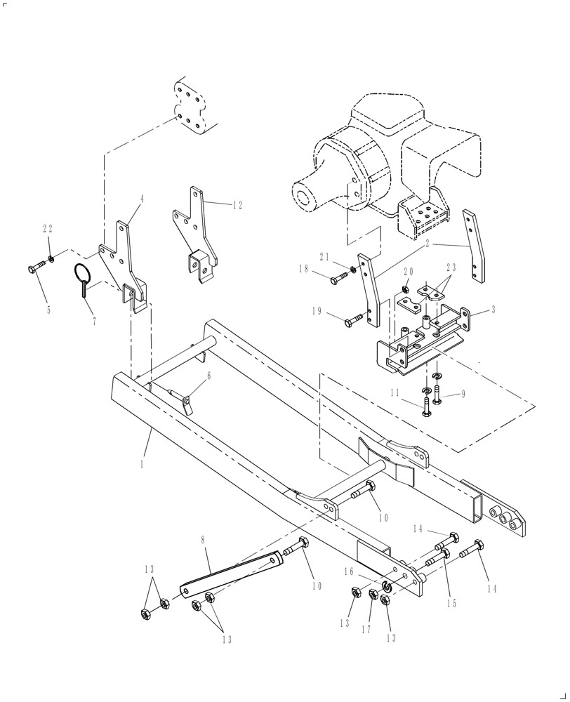 Схема запчастей Case IH 716437036 - (014) - SUBFRAME KIT - D25,DX25,D29,DX29,DX31,D33/DX33,DX34 - 716437036 