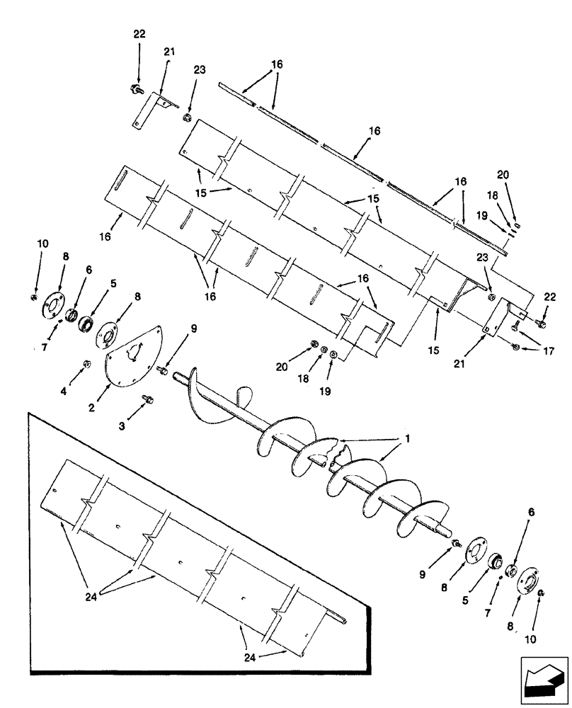 Схема запчастей Case IH 2577 - (80.175.05) - AUGERS - GRAIN TANK, LOWER (80) - CROP STORAGE/UNLOADING