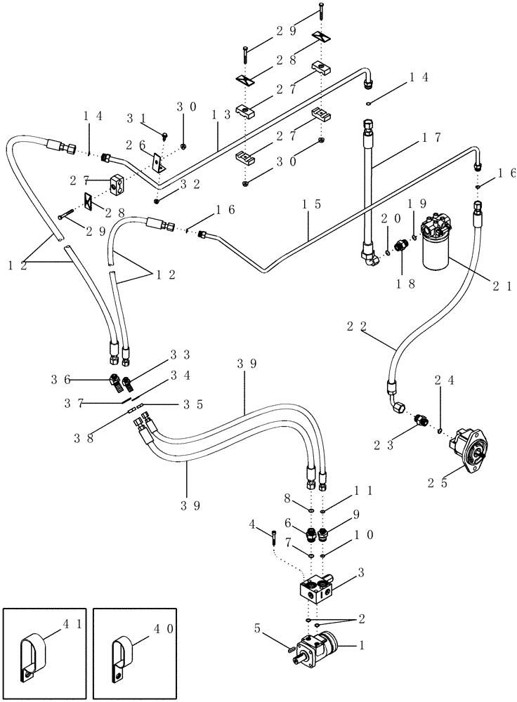 Схема запчастей Case IH 2366 - (08-42) - HYDRAULICS - ROTARY AIR SCREEN CIRCUIT - ASN JJC0255700 (07) - HYDRAULICS