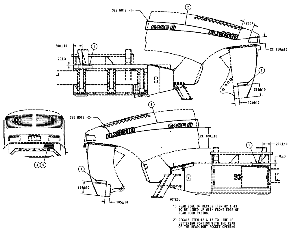 Схема запчастей Case IH FLX3510 - (09-002) - EXTERIOR COSMETICS GROUP, FLX3510 (13) - DECALS