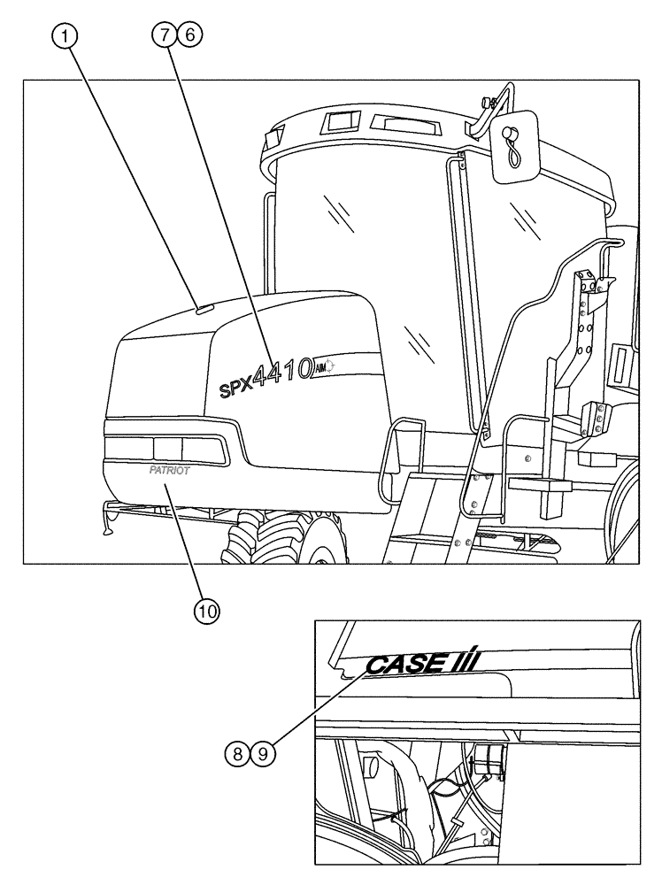 Схема запчастей Case IH SPX4410 - (10-002[01]) - APPEARANCE GROUP (13) - DECALS